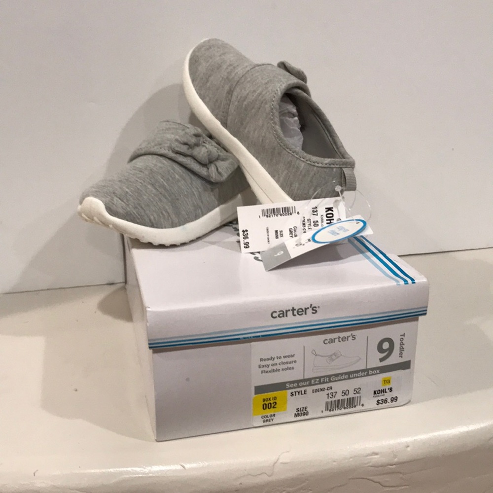 NIB!! Carters Eden 9t Girls Slip-On; Grey